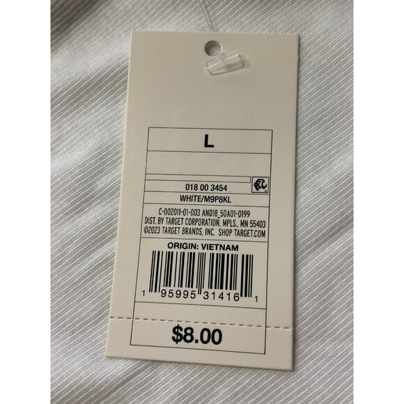 2 PACK Large - Womens Slim Fit Short Sleeve Ribbed T-Shirt - A New Day - White - Picture 3 of 7